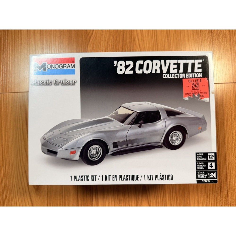 Monogram '82 Corvette Collector Edition 1:24 Scale Model Kit #10885 - Started